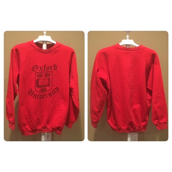 Vtg 80s Imported Oxford University Sweatshirt - Picture 2 of 4
